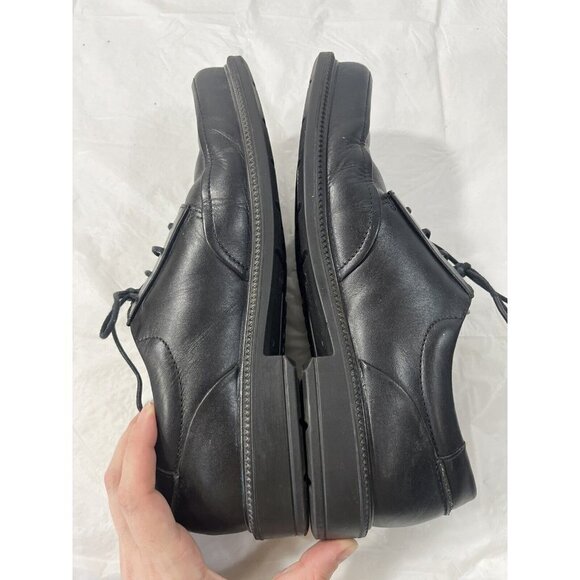 ECCO Helsinki Black Leather Lace Up Oxford Bicycle Toe Dress Shoes Sz 10 main image 9